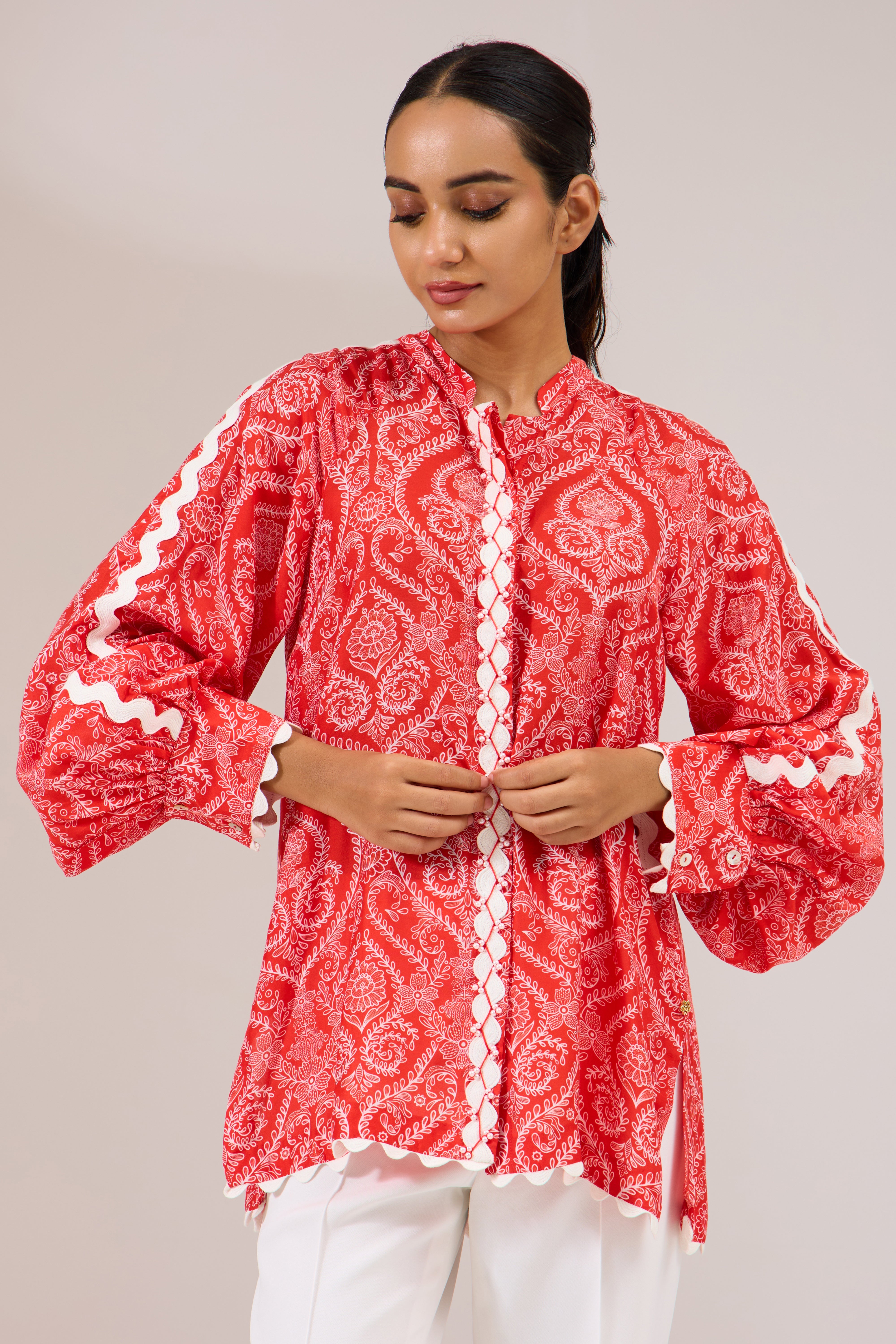 laetitia printed modal shirt