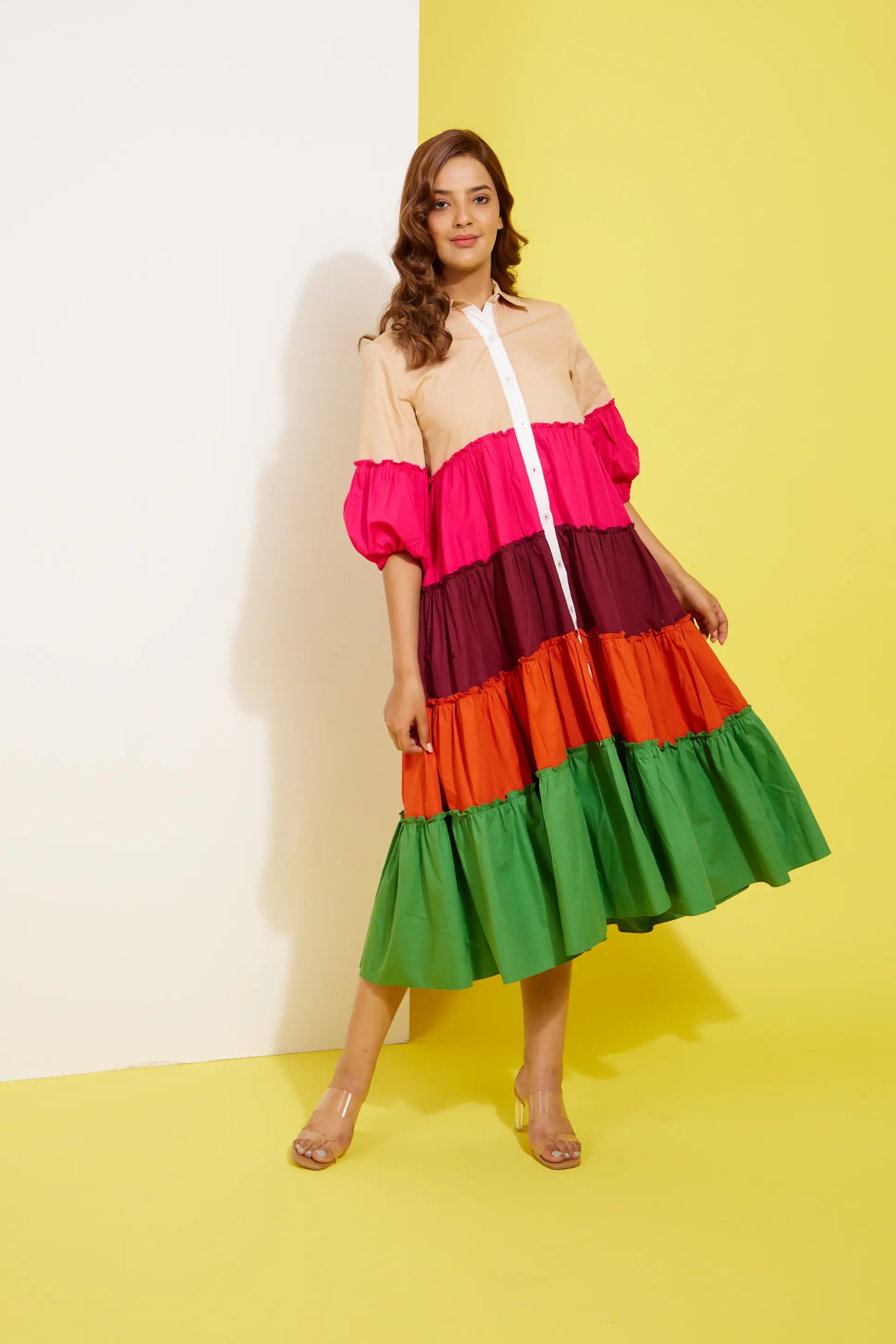 PRISMA multicolour cotton poplin dress