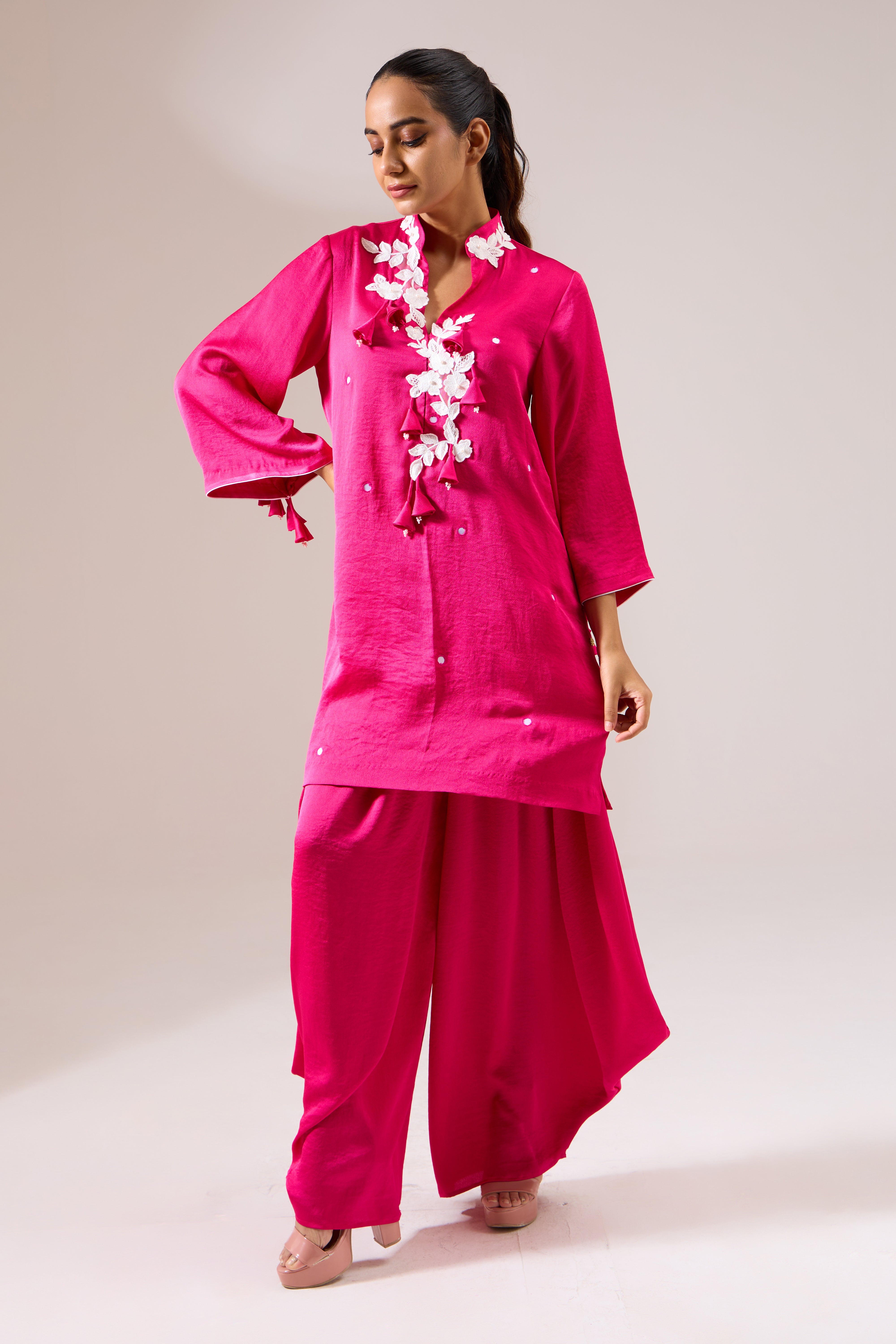 IMIRRA Formal Fuchsia Indo-western Tunic Set