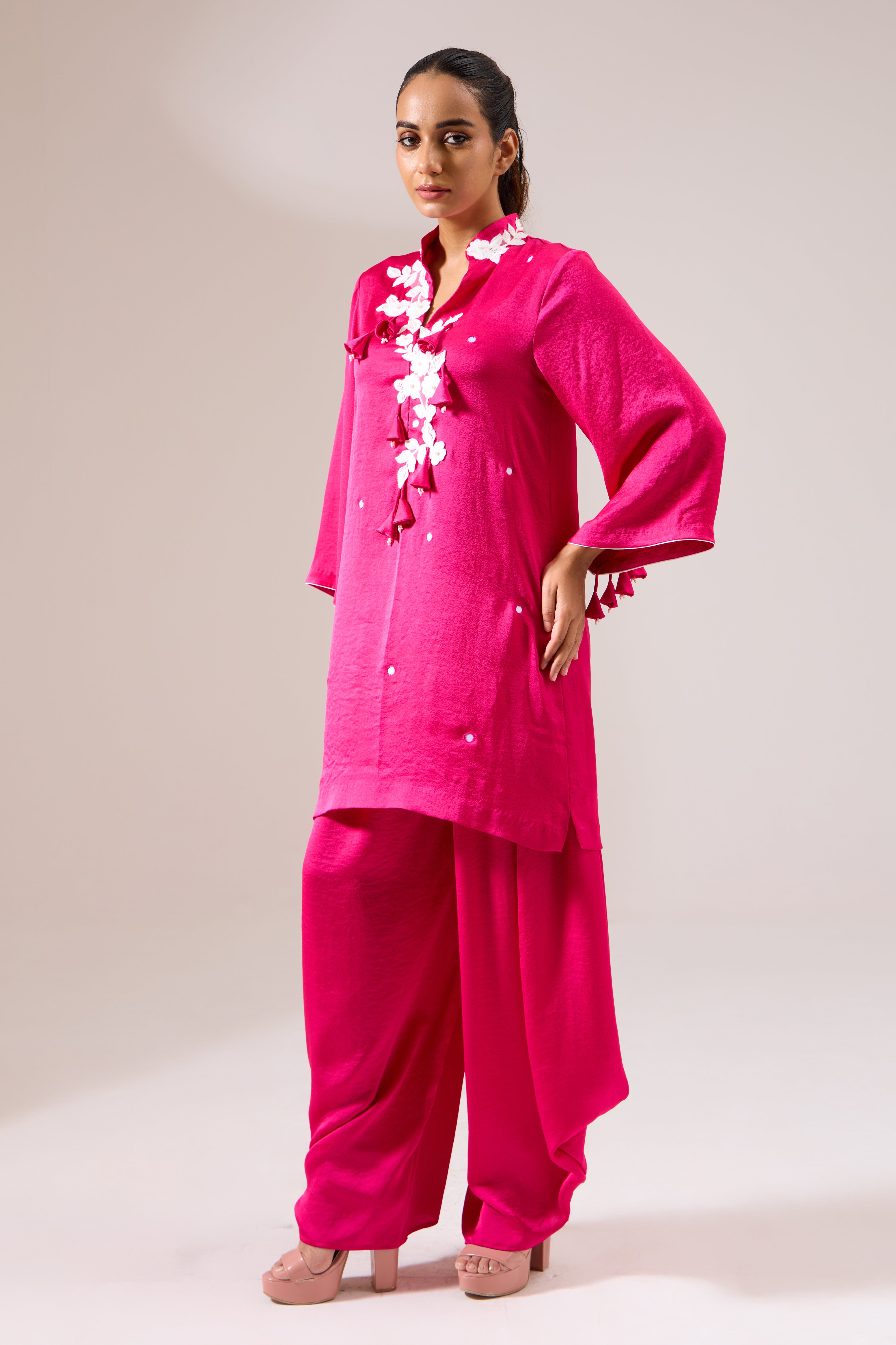 IMIRRA Formal Fuchsia Indo-western Tunic Set