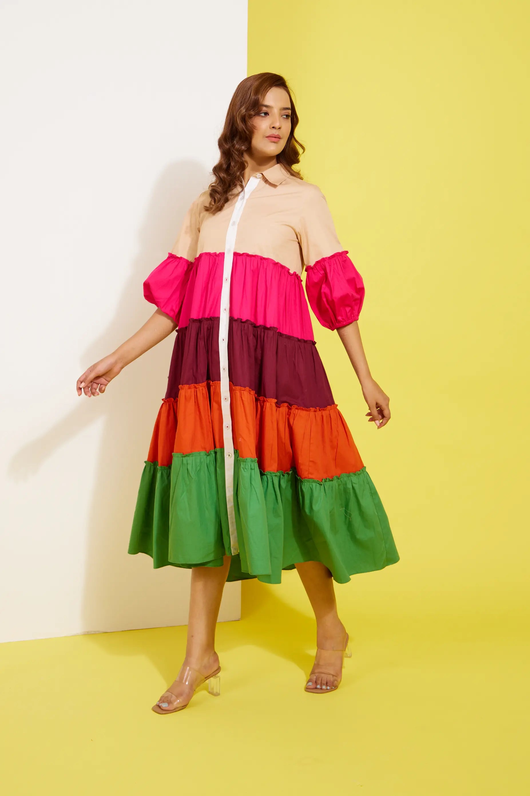 PRISMA multicolour cotton poplin dress
